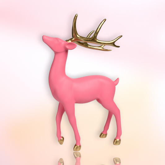 December Diamonds Bright Pink Deer w/Gold Antlers 29-29454