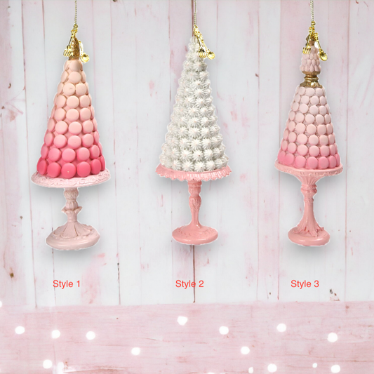 Pink Macaron Tree Orn 3 Assortments 7in/18cm