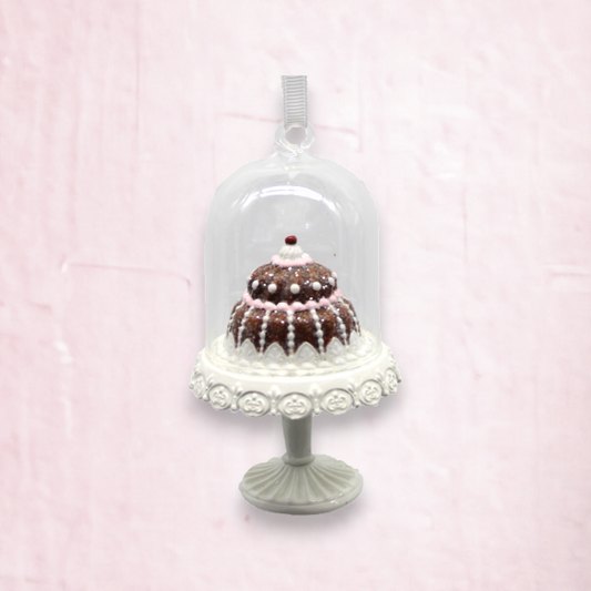 Tiered Gingerbread Cake in Cloche Orn 5in/12cm (29-29471)