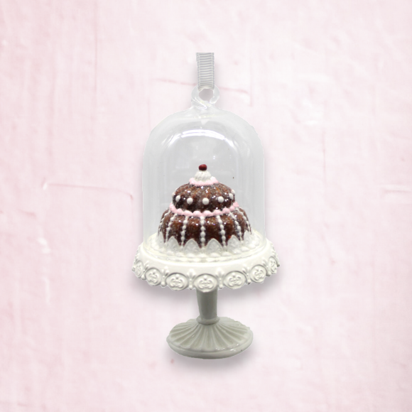 Tiered Gingerbread Cake in Cloche Orn 5in/12cm (29-29471)