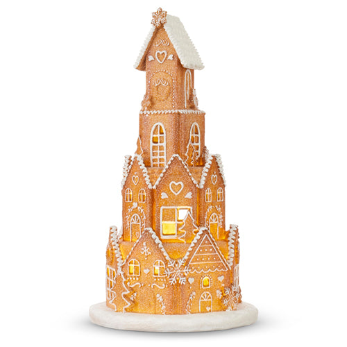 White Icing Round Lighted Gingerbread House 18.5" (4110244)