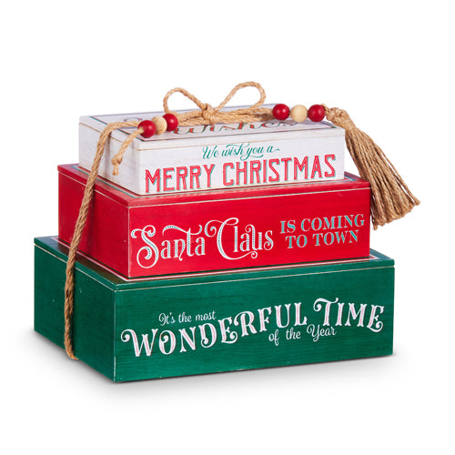 *RAZ Exclusive* Christmas Faux Stacked Book 9.25" (4312334)