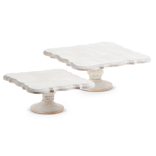 Set of 2 Wood Square Pedestals (4328017)