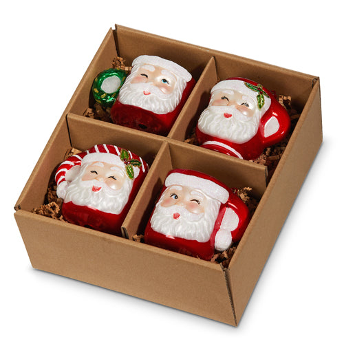 2.75" Box of Santa Mug Ornaments (4352887)