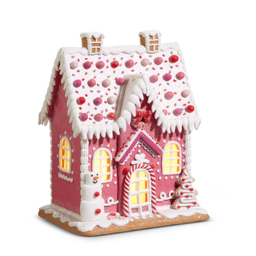 4416248 - Lighted Pink Candy House 11.5" - Pre-Order (See T&C Below)