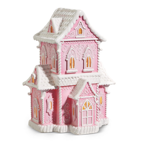 4457674 - Pink Lighted Gingerbread House 14" Pre-Order ( See T&C Below)