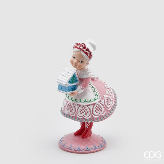 Mrs Claus Gingerbread - Pink with Blue Details