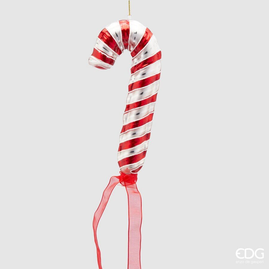 Glass Candy Cane Balloon 18cm - 2 Colours