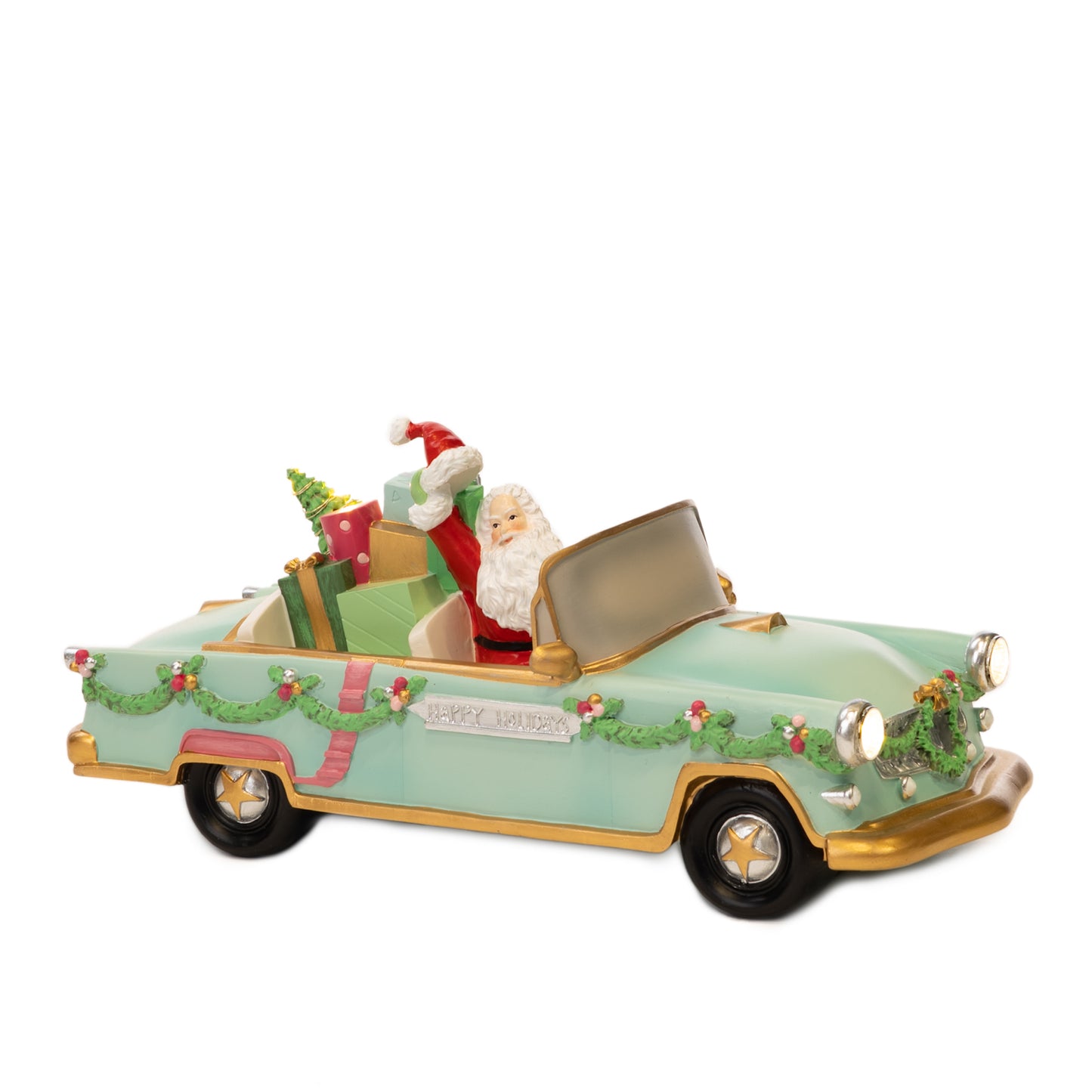 Led Vintage Santa Car 30.5cm