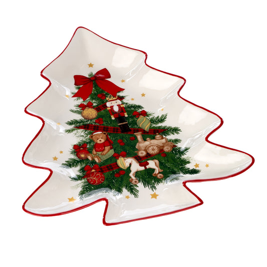 Ceramic Xmas Tree Plate 25cm