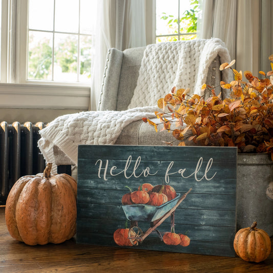 Hello Fall Wood Sign 22"/56cm