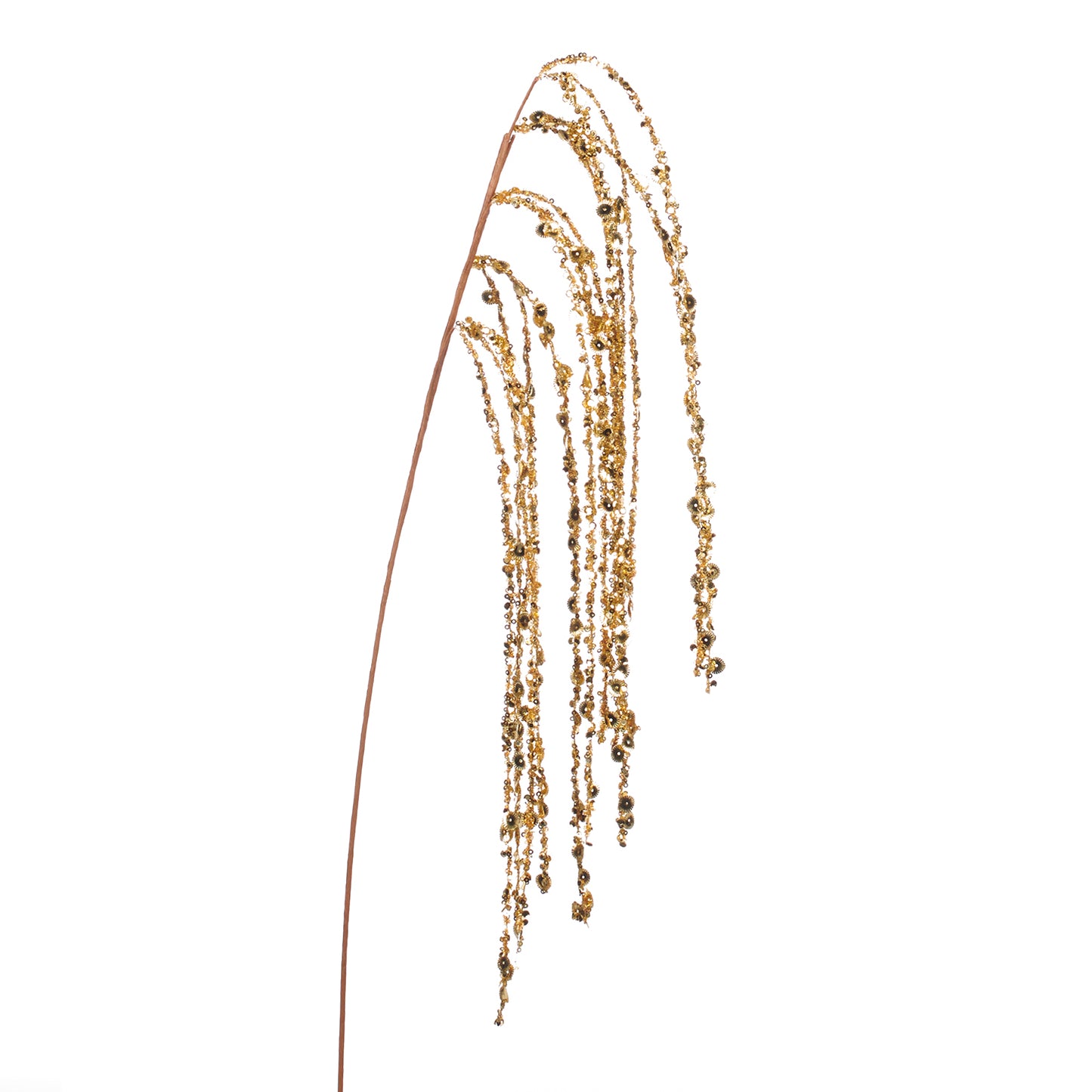 Gold Glitter Sequin Hanging Needle Stem 99cm