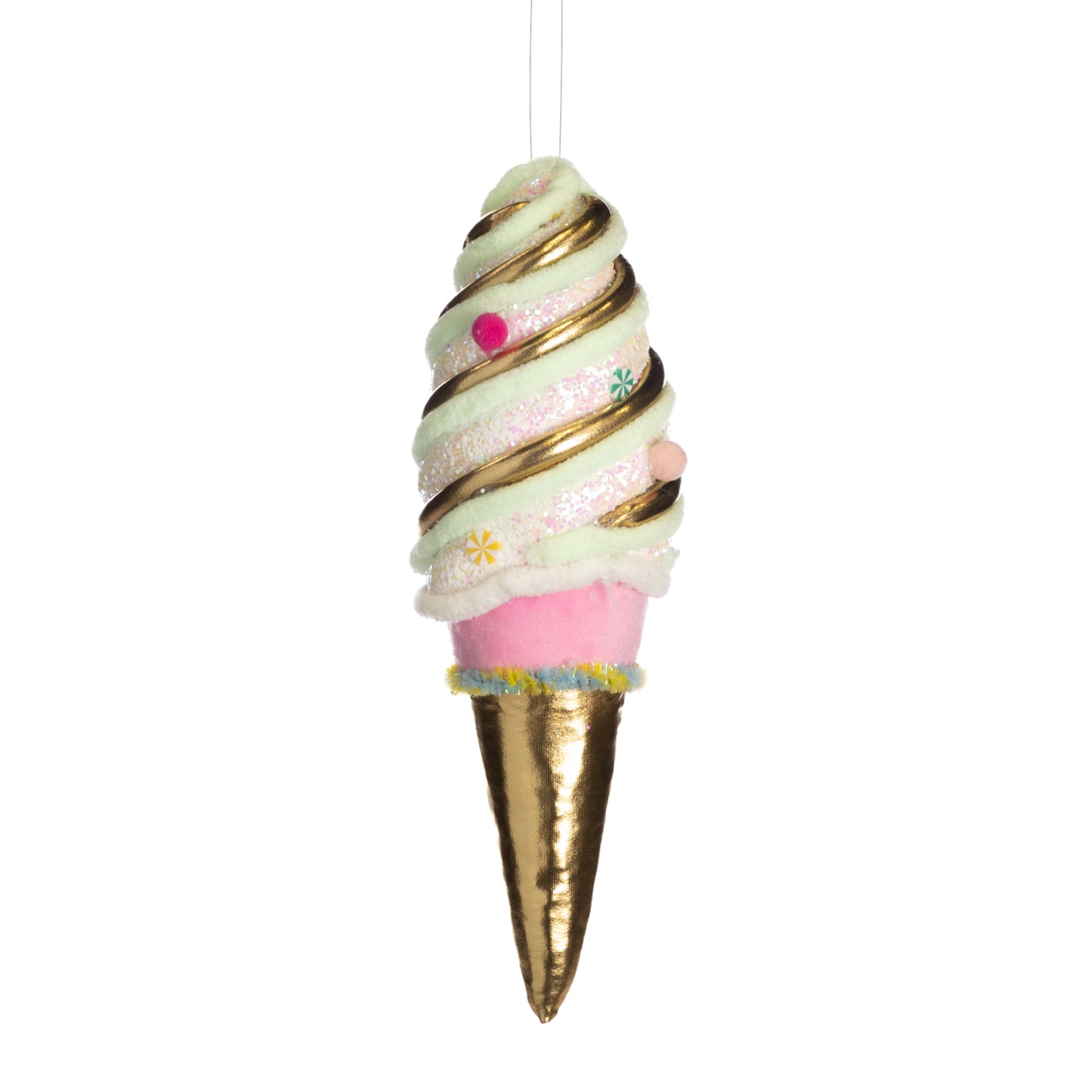 Fabric Ice Cream Pink/Gold 23cm