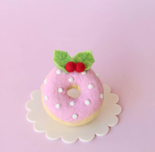 Snowy Pink Festive Donut