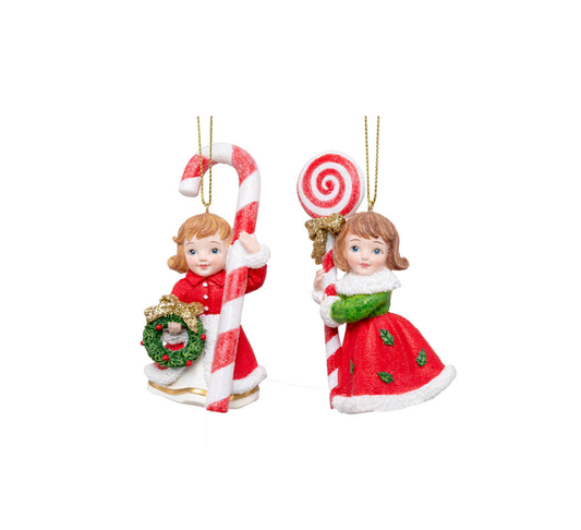 Girl with Candy Hanging Ornaments 10cm - 2 assortments (95936)