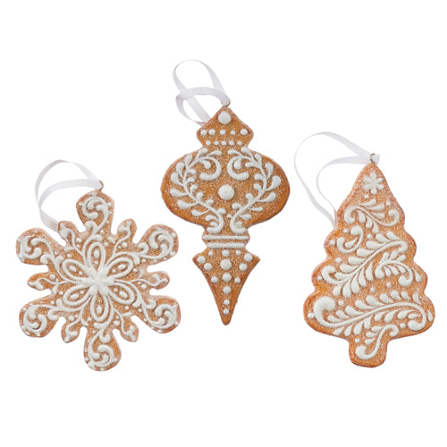 4.5" White Icing Gingerbread Ornament - 1 piece