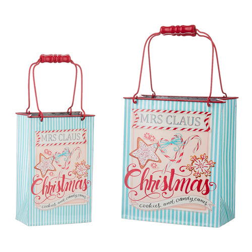 10" Mrs Claus Cookies Shopping Bag Container