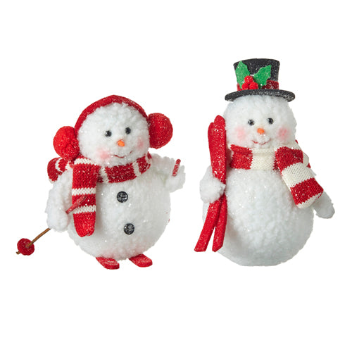 6.5" Skiing Snowman Ornament 2 Assortments
