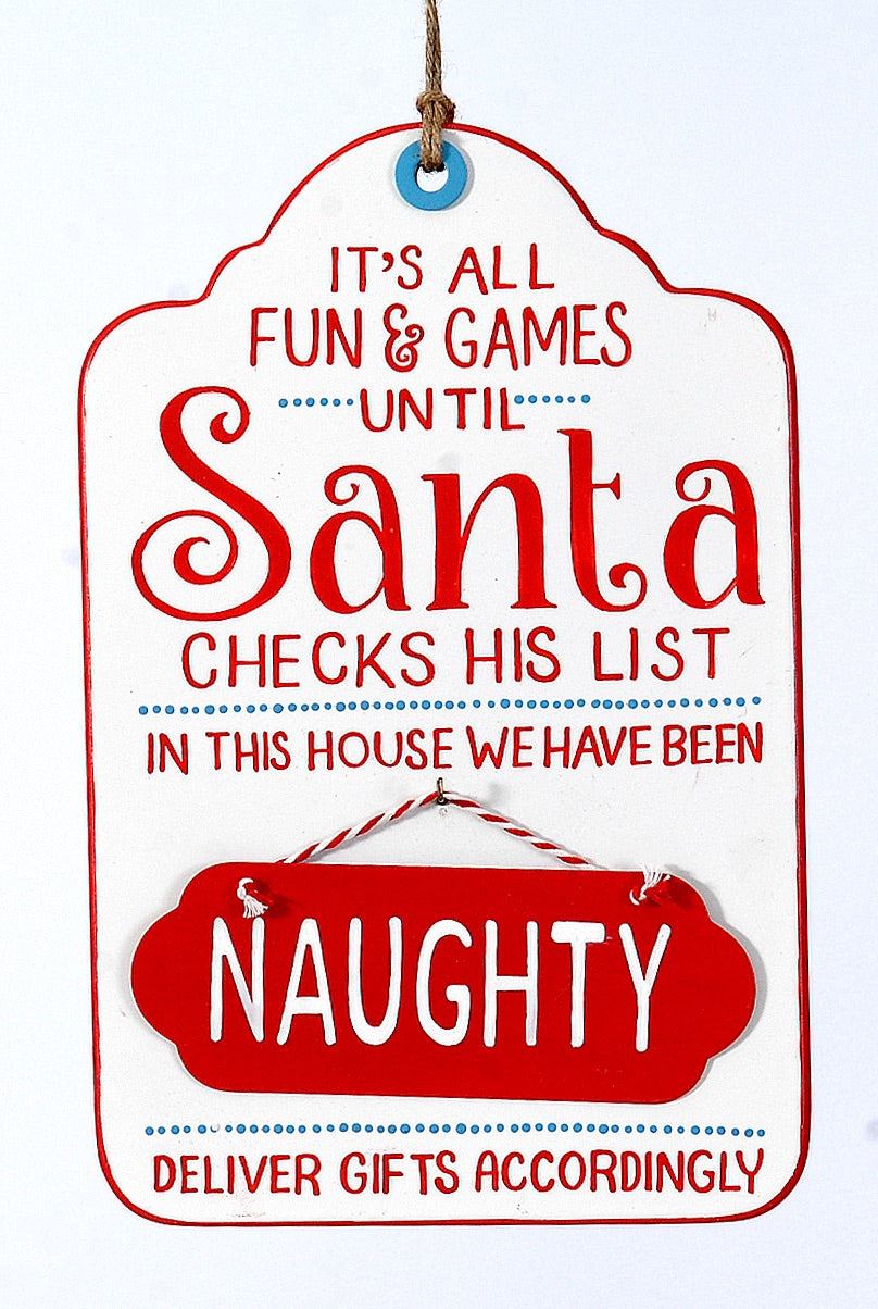 Christmas Sign Naughty/Nice 33cm - 9768196