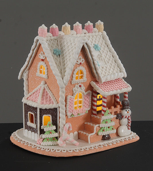 Pink Gingerbread Candy House 20cm (97797)