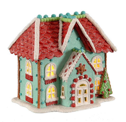 Candy Blue/Red Gingerbread House 20cm (99706)