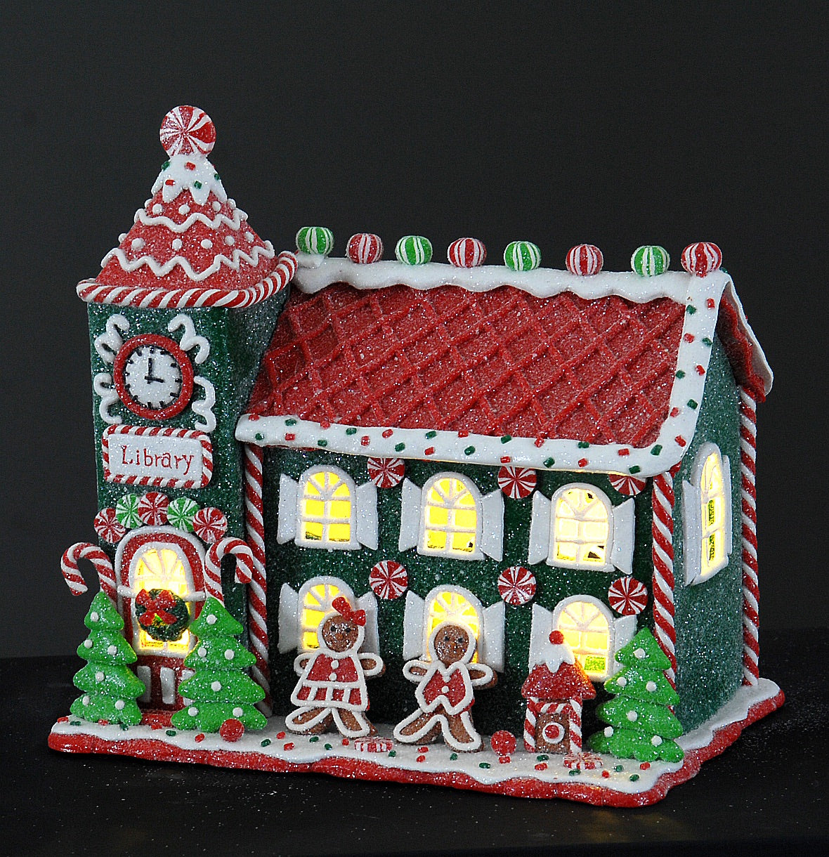 Gingerbread library w/led 23.5cm (99740)