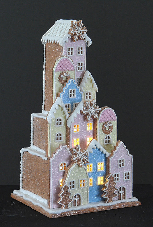 Gingerbread Colorful House w/led 34cm (99748)