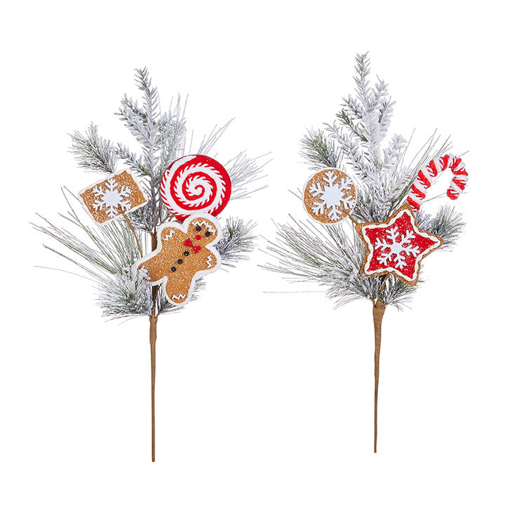 23" Flocked Gingerbread Pick - 1 piece only (F4006681)