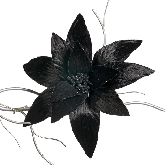 Black Poinsettia on Clip 33cm (FF 99116)