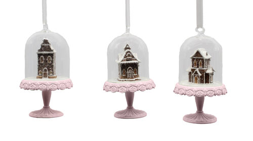 December Diamonds Gingerbread Houses in Glass Dome Ornaments - 1 Piece (7786241523960)