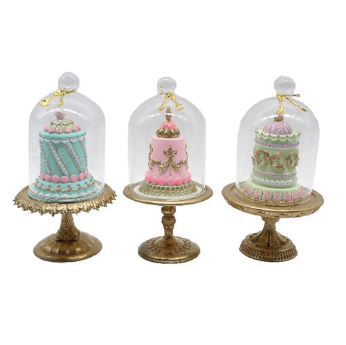 Cakes in Cloche Ornaments 7.5" (19cm) - 3 Assortments