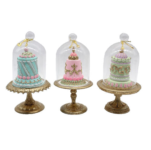 Cakes in Cloche Ornaments 7.5" (19cm) - 3 Assortments (29539)