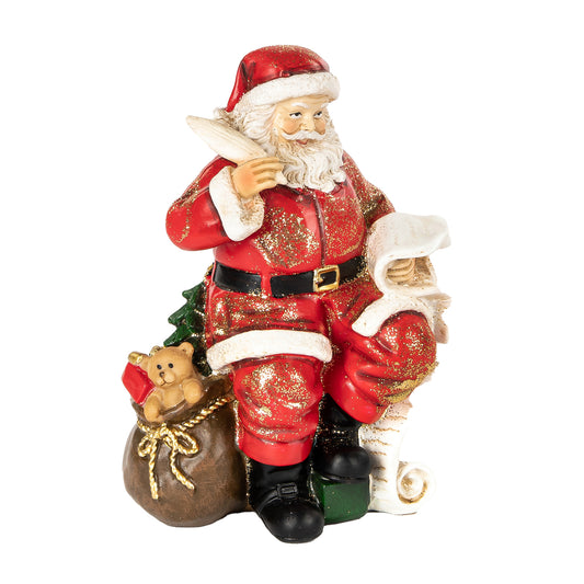 Red Santa with Scroll 13cm