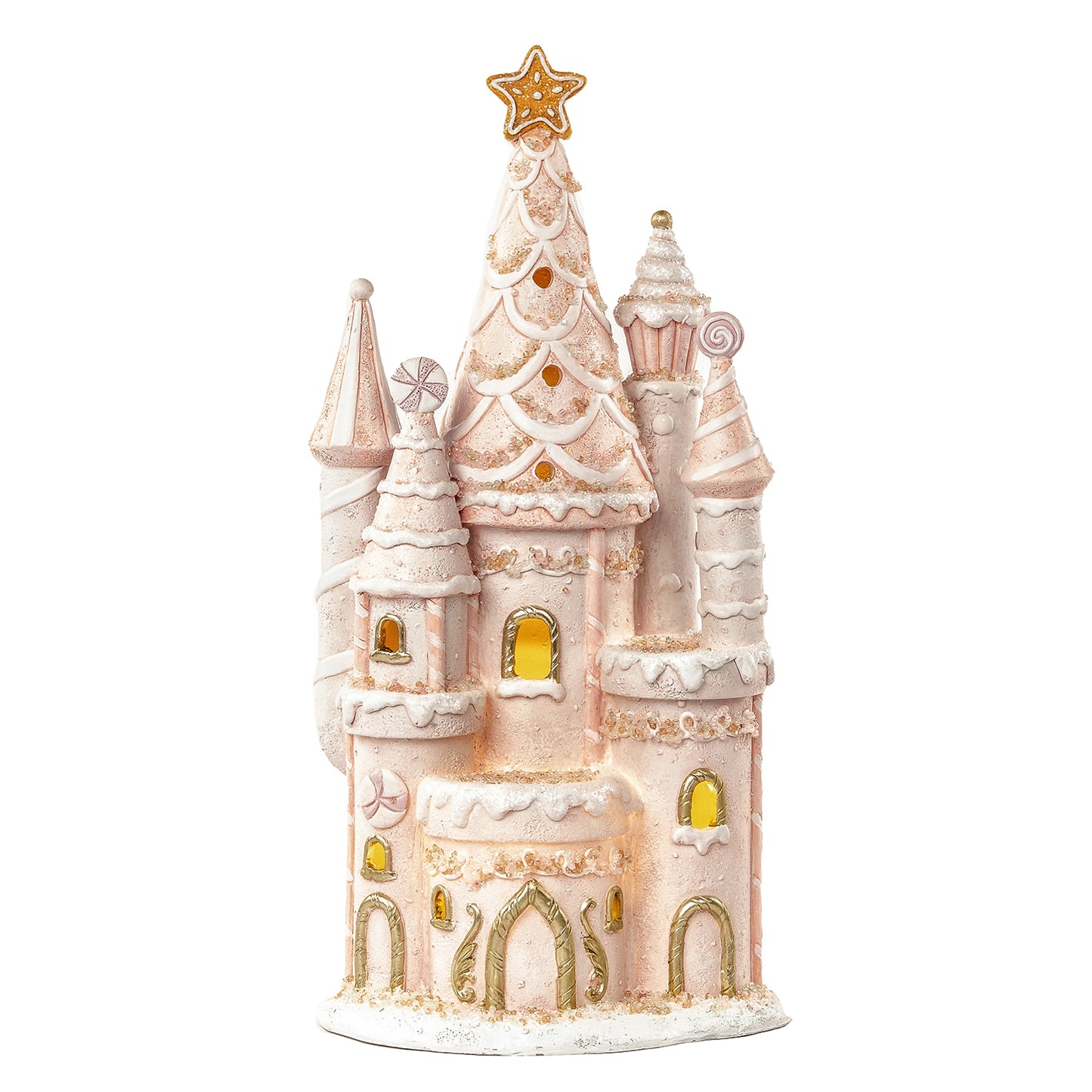 LED Sprinkle Pink Candy Christmas Castle 34cm