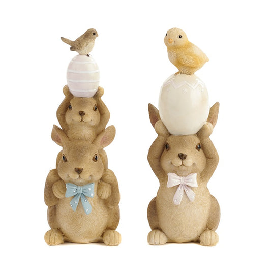 MCE-40000 Cute Bunny with Egg Stack 17cm 2 Assortments