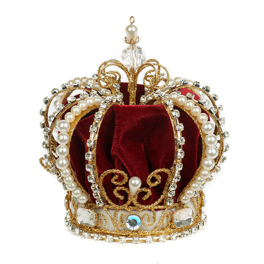 Red Velvet Jewel Crown Tree Topper 17cm (MO 92525)