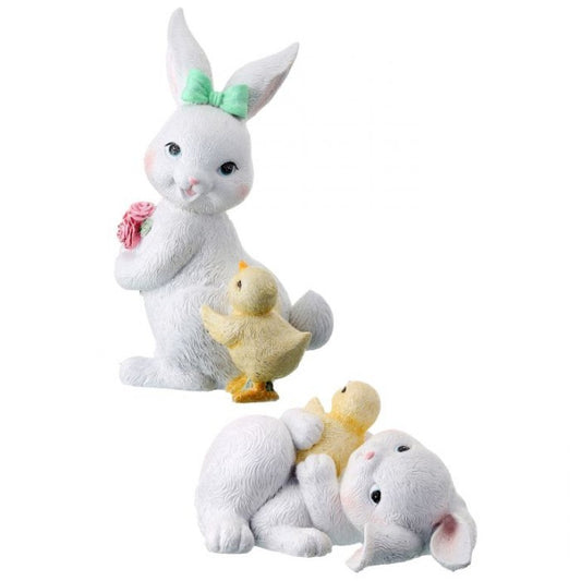 MT24411 - Glitter Easter Bunny with Chick 9" (22cm) - 2 Assortments
