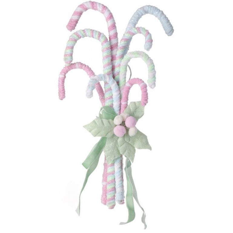 MTX68865 - 15" FROSTED PASTEL CANDYCANE BUNCH