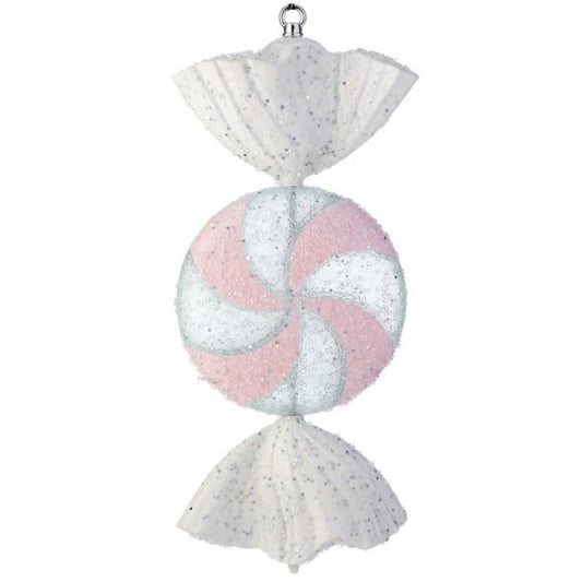 MTX69519 - 18.5" ICED PEPPERMINT CANDY ORNAMENT