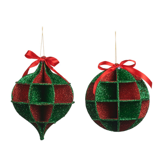 3D Red and Green Bauble