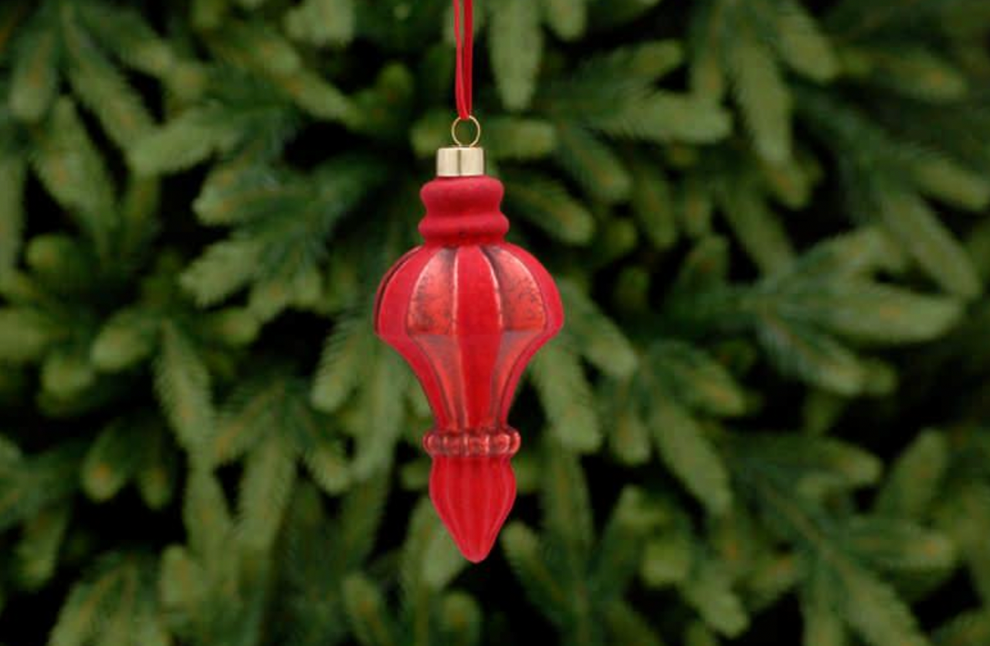 P034816 - 14cm Red Mercury Effect Glass Finial