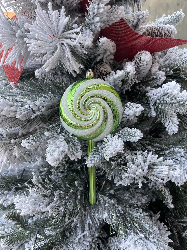 White & Green Lollipop Christmas Ornament 4-Pack (7784638906616)