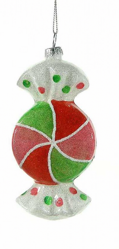 Red and Green Glass Candy Christmas Ornament 13cm (7784634024184)
