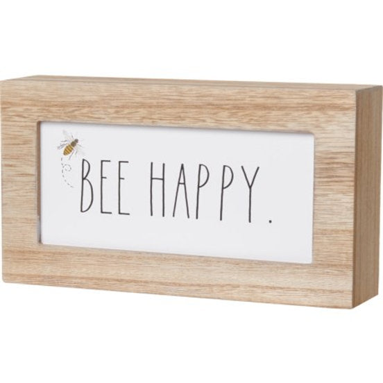 Rae Dunn 9x2x5” Bee Happy Desk Plaque (7785151004920)