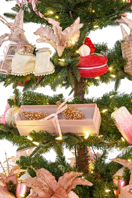 Fabric Pink Macaron Christmas Ornament 12cm / 4.72" (7785337651448)