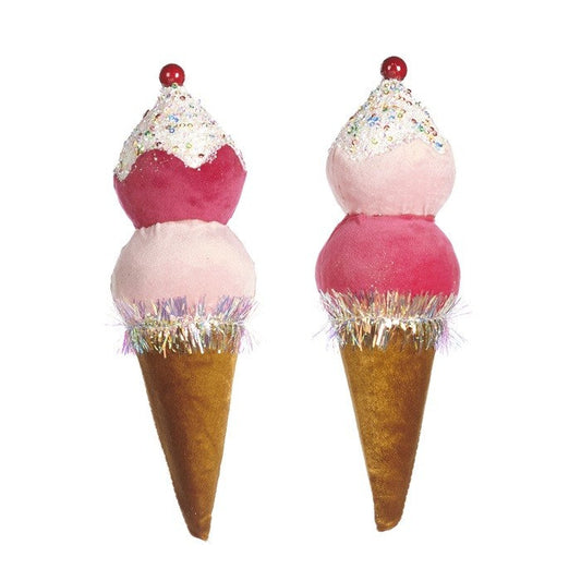 Fabric Ice Cream Pink Ornaments 16cm - 1 Piece (7785331491064)