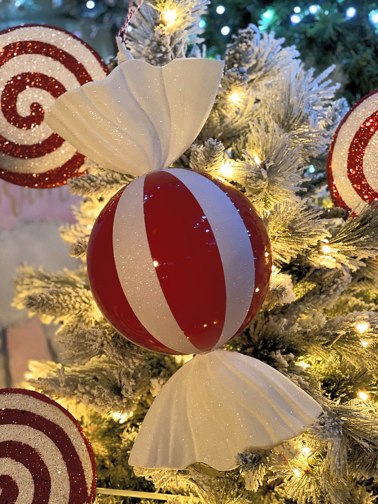 Giant Red & White Candy Christmas Ornament 40cm / 15.74" (7784648999160)