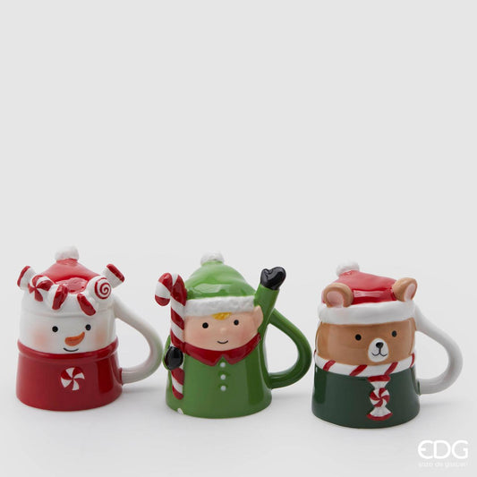 Mini Mugs Snowman / Elf / Bear - 3 assortments