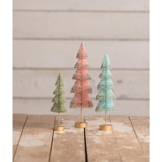 LC1605 - Pastel Layered Bottle Brush Trees Set of 3
