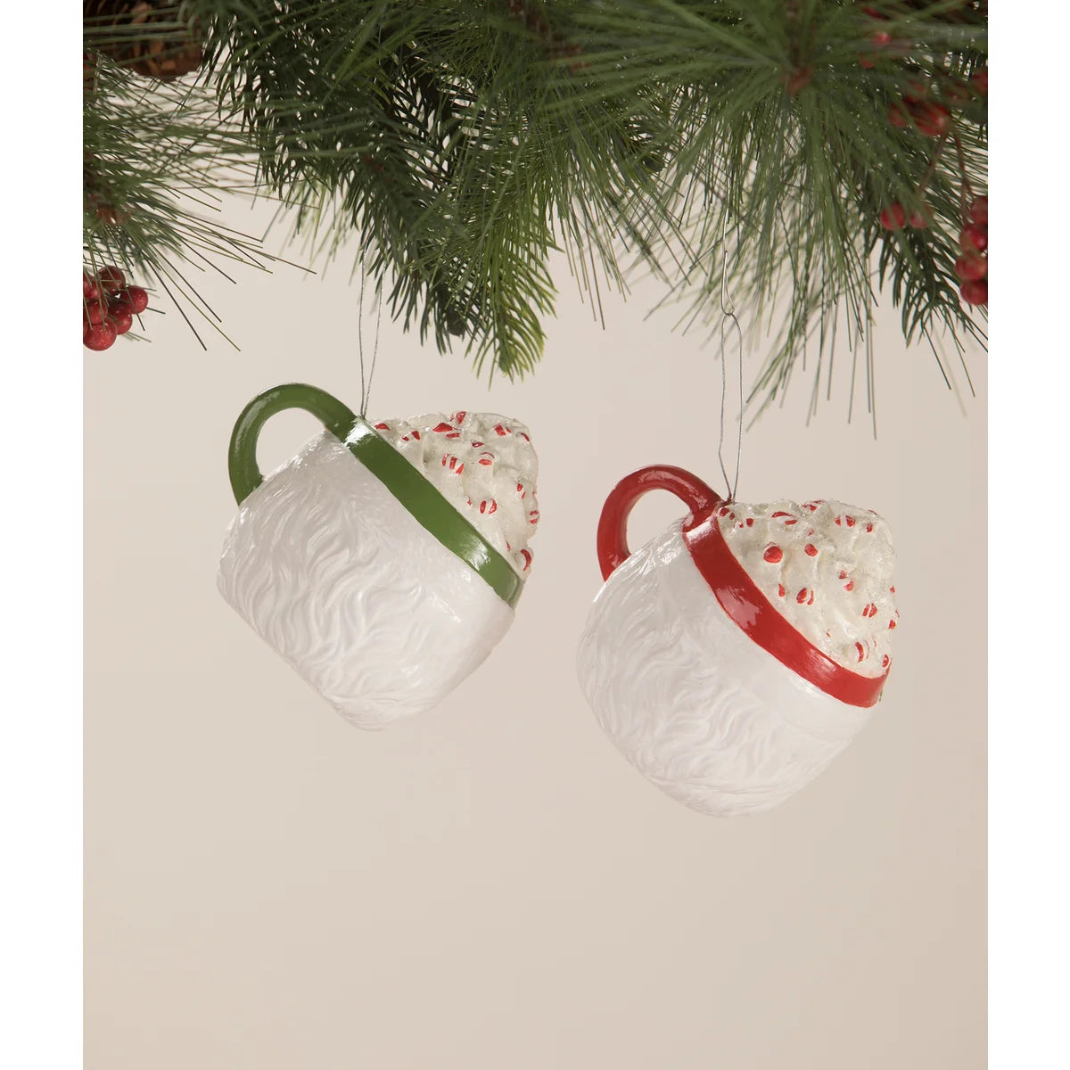 TF1237 - Sweet Tidings Santa Head Mug Ornament Set of 2